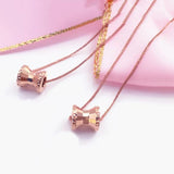 Classic Purple Geometric Necklace, Rose Plated 14K Pendant