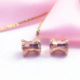 Purple Plated 14K Rose Geometric Pendant Necklace 585