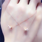 Purple Plated 14K Rose Geometric Pendant Necklace 585