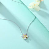 S925 Silver Square Pendant Clavicle Chain Necklace