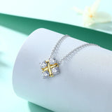 S925 Silver Square Pendant Clavicle Chain Necklace