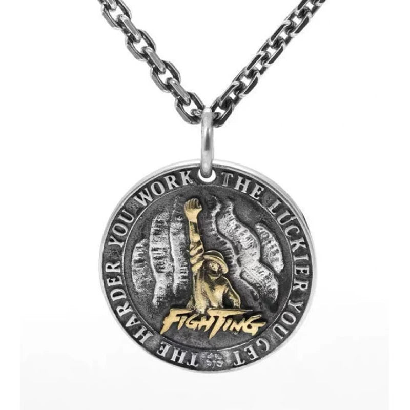 Hip-hop Retro Round Pendant Necklace Men's Jewelry