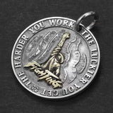 Men's Hip-hop Retro Round Pendant Necklace