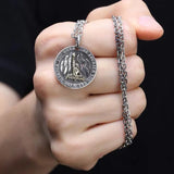 Hip-hop Retro Round Pendant Necklace Men's Jewelry