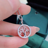 S925 Silver Life Tree Necklace Female Fortune Tree Collar Chain
