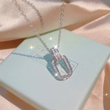 Water Drop Zircon Crystal Necklace Earring Set
