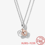 Necklace Set Pantora Charm Beads Love Rainbow Flowers For Women