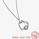 Necklace Set Pantora Charm Beads Love Rainbow Flowers For Women