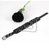Vintage Charm Gothic Punk Collar Pendant Leather Choker Necklace