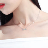 Crown Zircon Pendant Necklace Women S925 Sterling Silver
