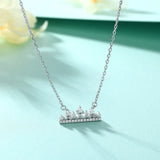 Crown Zircon Pendant Women's Necklace S925 Sterling Silver