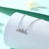 Crown Zircon Pendant Women's Necklace S925 Sterling Silver