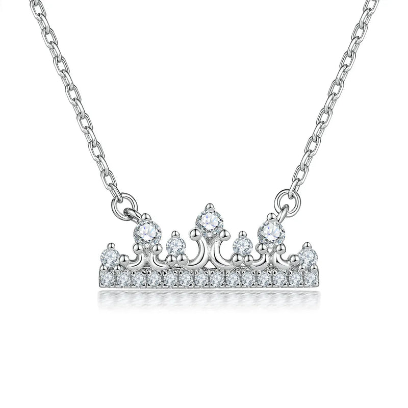 Crown Zircon Pendant Necklace Women S925 Sterling Silver