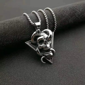 Men's Snake Skull Pendant Necklace Gothic Punk Style Jewelry