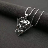 Men's Snake Skull Pendant Necklace Gothic Punk Style Jewelry