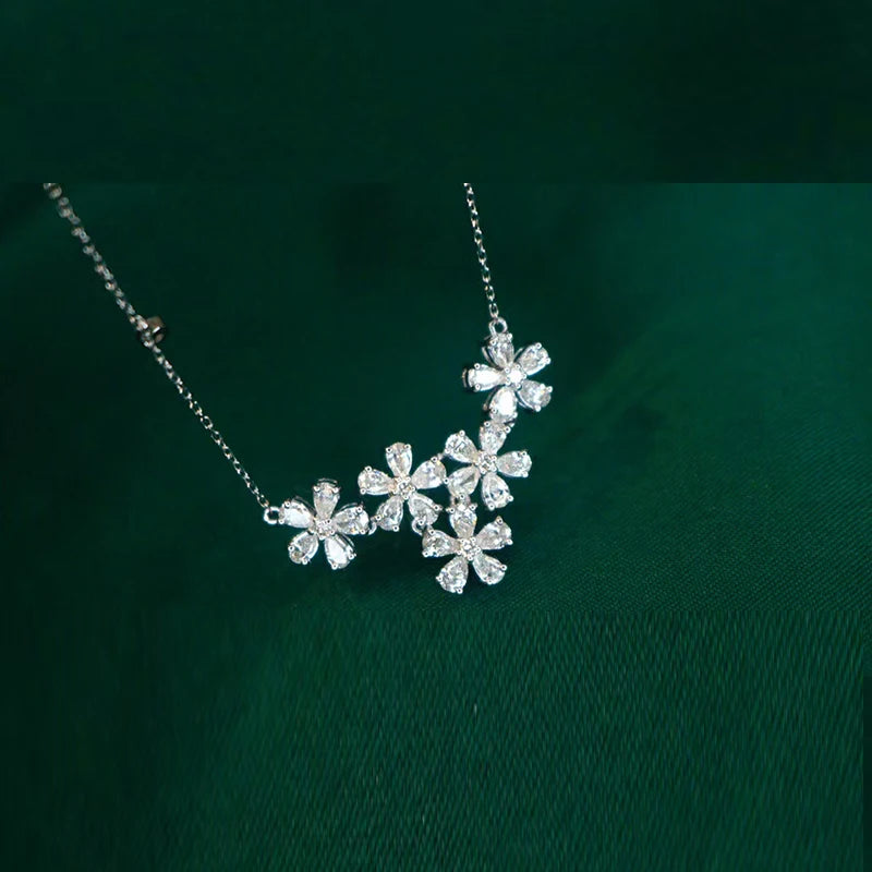Flower Pendant Women's Necklace Wedding Bridal Jewelry