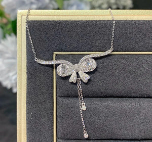 Real Natural Zircon Butterfly Necklace 925 Stamp Engagement Jewelry