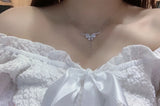 Real Natural Zircon Butterfly Necklace 925 Stamp Engagement Jewelry
