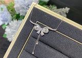 Real Natural Zircon Butterfly Necklace 925 Stamp Engagement Jewelry