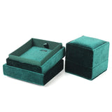 Green Velvet Jewelry Gift Box for Necklaces Earrings Rings