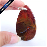 Natural Rainbow Gem Stone Beads Necklace Pendant Jewelry