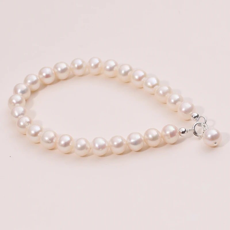 Wild Freshwater Pearl Bracelet 925 Silver Clasp