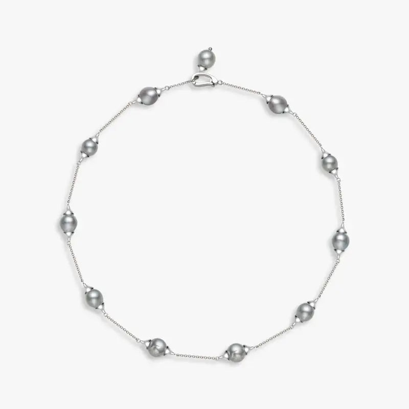 Hemp-colored Seawater Pearl Plated Necklace Short Sweater Chain Car Pendant
