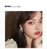 Metal Zircon Tassel Chain Earrings Hip-hop Style