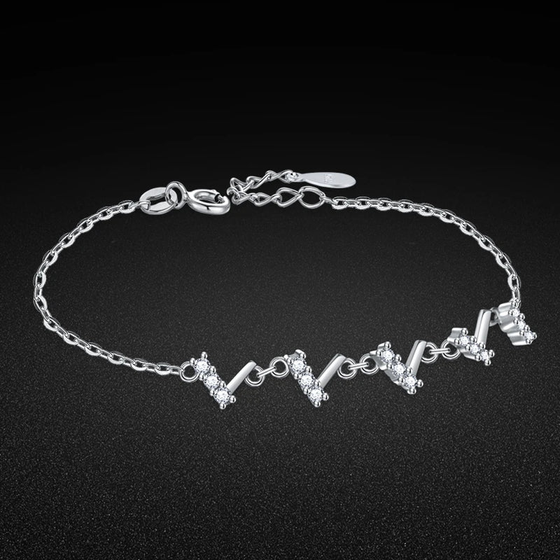 Noble Women's Silver Zircon Bracelet OL Style Jewelry