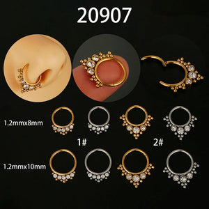 16G Nose Piercing Ring Titanium Steel 8/10MM Septum Ear Cartilage Tragus Goth