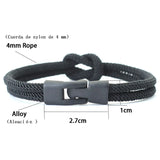 Men Bracelet Rope Double Layer Colorblock Pirate Braclet