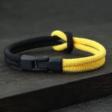 Men Bracelet Rope Double Layer Colorblock Pirate Braclet