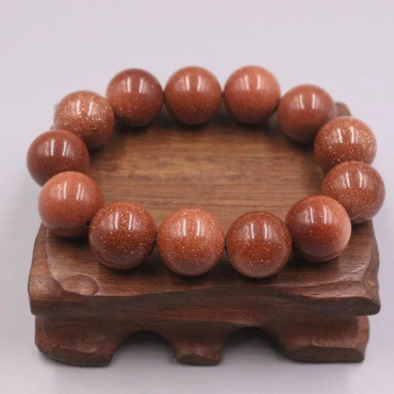 Nugget Sand Bracelet 16mm Brown Round Beads 55-58mm