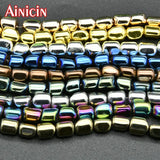 Navy Rainbow Hematite Loose Beads 5pcs