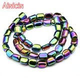 Navy Rainbow Hematite Loose Beads 5pcs