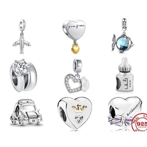 DIY Fine Bead Fit Pendant Charm Silver 925 Bracelet For Women