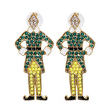 Rhinestone Soldier Earrings Crystal Drop Dangle Party Jewelry