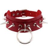 Punk Rock Gothic Choker Necklace Silver Spike Rivet Stud Collar