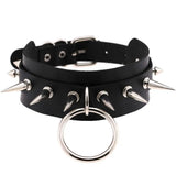 Punk Rock Gothic Choker Necklace Silver Spike Rivet Stud Collar