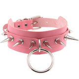 Punk Rock Gothic Choker Necklace Silver Spike Rivet Stud Collar