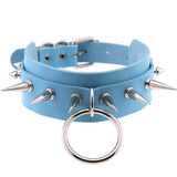 Punk Rock Gothic Choker Necklace Silver Spike Rivet Stud Collar