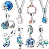 Ocean Sea Turtle Dangle Bead Fit Charms Silver 925 Bracelet Pendants