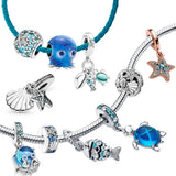 Ocean Sea Turtle Dangle Bead Fit Charms Silver 925 Bracelet Pendants
