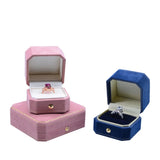 Octagonal Flannel Jewelry Gift Box Engagement Pendant Case
