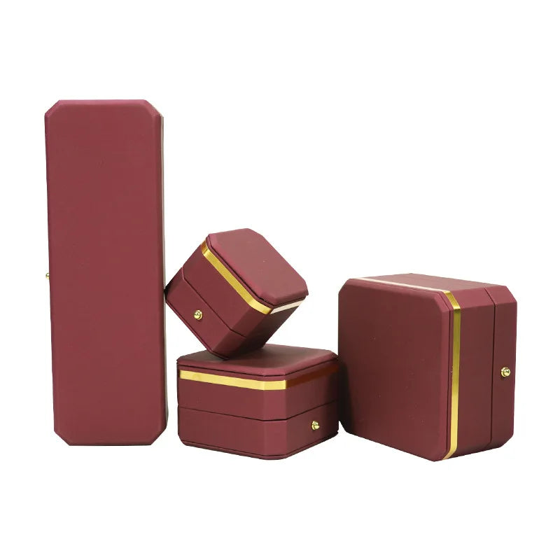Octagonal PU Leather Box Jewelry Box Creative Ring Box Necklace Box