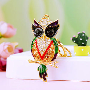 Opal Owl Style Keychain Romantic Female Accessories Fine Bag Pendant
