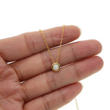 Opal Stone Pendant Necklace 925 Sterling Choker Women