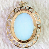Opalite 39x50mm Oval Necklace Pendant Beads for Women Jewelry
