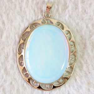 Opalite 39x50mm Oval Necklace Pendant Beads for Women Jewelry
