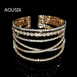 Geometric Rhinestone Bracelet for Ladies with Crystal, Exaggerated Design